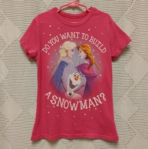 Disney Princess Frozen Pink Kids T-Shirt Girls Size Medium
